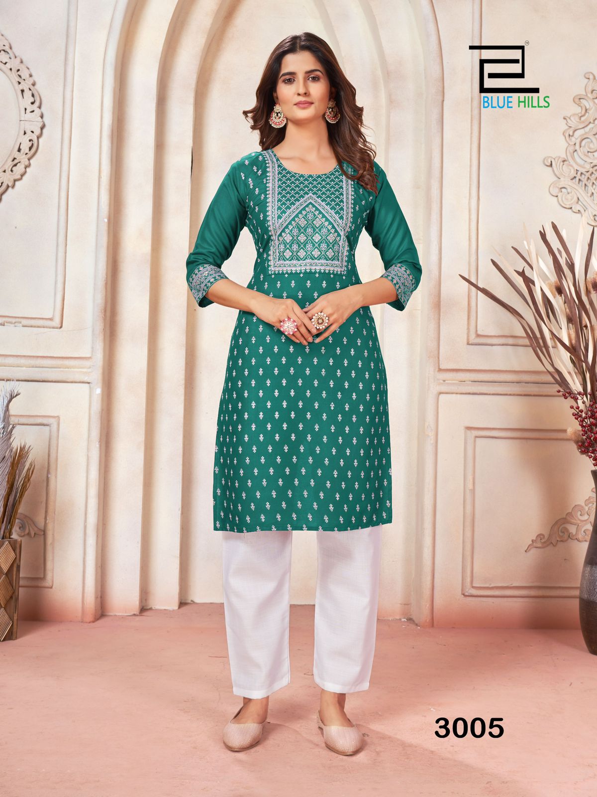 Peacock Vol 3 By Blue Hills Rayon Foil Printed Kurtis Catalog
